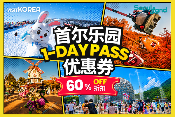 首尔乐园1DAY PASS 优惠券(60%折扣)